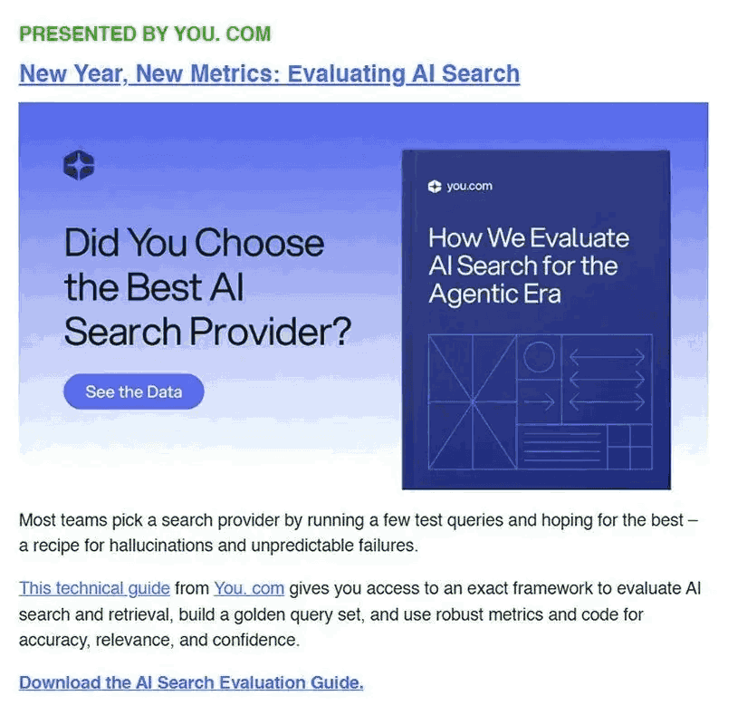 Spotlight Ad example — a real ad in the newsletter